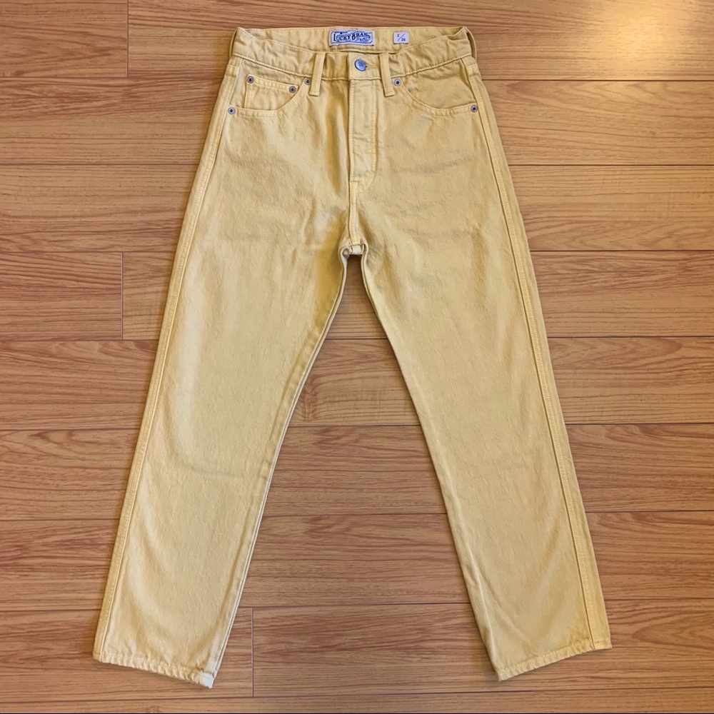 Lucky Brand, High Rise Straight Jean, Warm Yellow